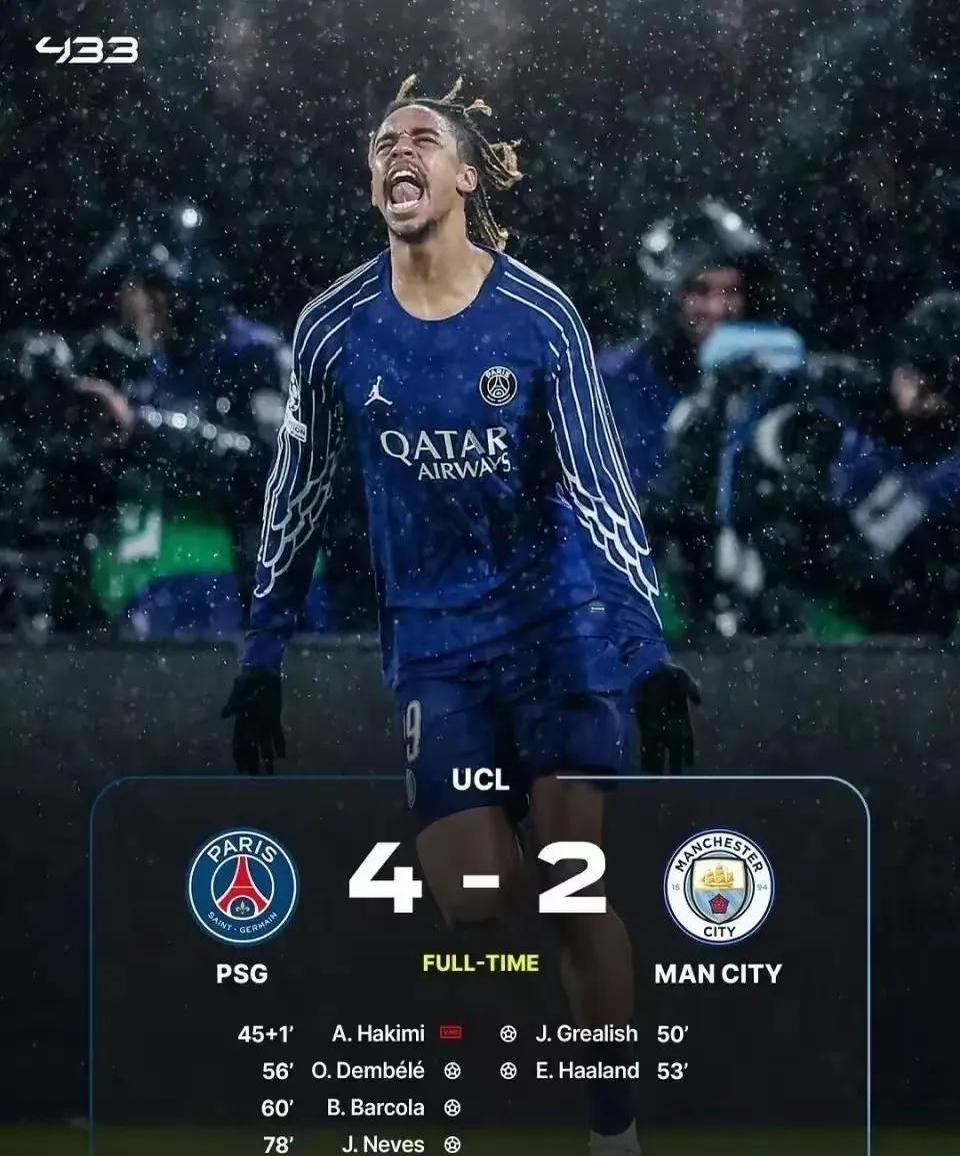 巴黎逆袭曼城，晋级前景悬念重重的简单介绍